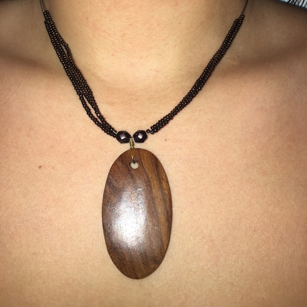 Combo of 2 water pearl chocker and wood accent necklace